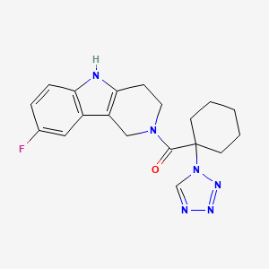 molecular formula C19H21FN6O B11148253 (8-fluoro-1,3,4,5-tetrahydro-2H-pyrido[4,3-b]indol-2-yl)[1-(1H-tetrazol-1-yl)cyclohexyl]methanone 