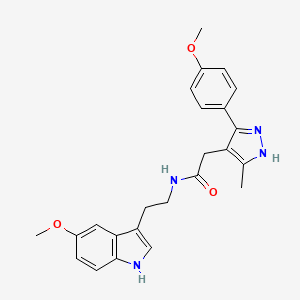 N-[2-(5-methoxy-1H-indol-3-yl)ethyl]-2-[5-(4-methoxyphenyl)-3-methyl-1H-pyrazol-4-yl]acetamide