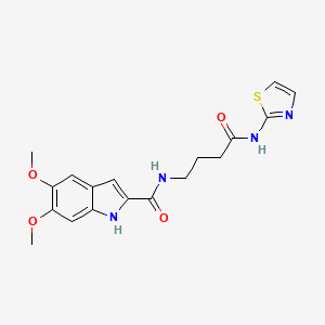 5,6-dimethoxy-N-[4-oxo-4-(1,3-thiazol-2-ylamino)butyl]-1H-indole-2-carboxamide