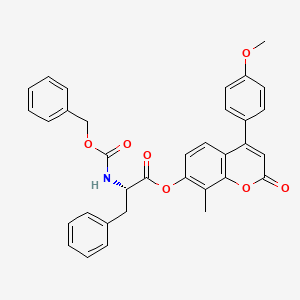 molecular formula C34H29NO7 B11148294 4-(4-methoxyphenyl)-8-methyl-2-oxo-2H-chromen-7-yl N-[(benzyloxy)carbonyl]-L-phenylalaninate 