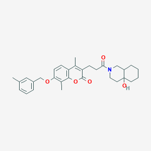 molecular formula C31H37NO5 B11148299 3-[3-(4a-hydroxyoctahydroisoquinolin-2(1H)-yl)-3-oxopropyl]-4,8-dimethyl-7-[(3-methylbenzyl)oxy]-2H-chromen-2-one 