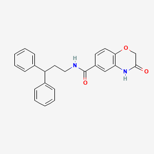 molecular formula C24H22N2O3 B11148310 N-(3,3-diphenylpropyl)-3-oxo-3,4-dihydro-2H-1,4-benzoxazine-6-carboxamide 