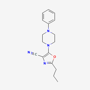 molecular formula C17H20N4O B11148318 5-(4-Phenylpiperazin-1-yl)-2-propyl-1,3-oxazole-4-carbonitrile 