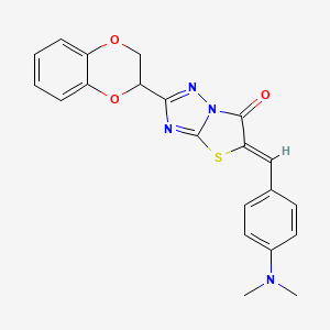 molecular formula C21H18N4O3S B11148333 (5Z)-2-(2,3-dihydro-1,4-benzodioxin-2-yl)-5-[4-(dimethylamino)benzylidene][1,3]thiazolo[3,2-b][1,2,4]triazol-6(5H)-one 