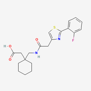 {1-[({[2-(2-Fluorophenyl)-1,3-thiazol-4-yl]acetyl}amino)methyl]cyclohexyl}acetic acid