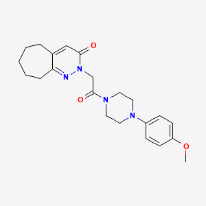 molecular formula C22H28N4O3 B11148375 2-{2-[4-(4-methoxyphenyl)piperazino]-2-oxoethyl}-2,5,6,7,8,9-hexahydro-3H-cyclohepta[c]pyridazin-3-one 