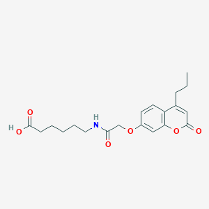 6-({[(2-oxo-4-propyl-2H-chromen-7-yl)oxy]acetyl}amino)hexanoic acid