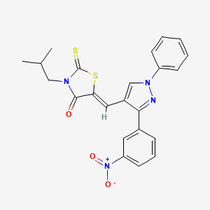 (5Z)-3-(2-methylpropyl)-5-{[3-(3-nitrophenyl)-1-phenyl-1H-pyrazol-4-yl]methylidene}-2-thioxo-1,3-thiazolidin-4-one