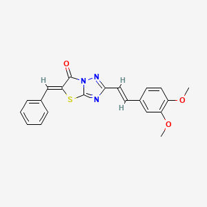 (5Z)-5-benzylidene-2-[(E)-2-(3,4-dimethoxyphenyl)ethenyl][1,3]thiazolo[3,2-b][1,2,4]triazol-6(5H)-one