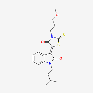 5-(1-isopentyl-2-oxo-1,2-dihydro-3H-indol-3-yliden)-3-(3-methoxypropyl)-2-thioxo-1,3-thiazolan-4-one