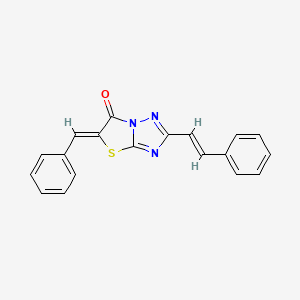 molecular formula C19H13N3OS B11148413 (5Z)-5-benzylidene-2-[(E)-2-phenylethenyl][1,3]thiazolo[3,2-b][1,2,4]triazol-6(5H)-one 