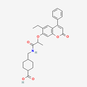 trans-4-[({2-[(6-ethyl-2-oxo-4-phenyl-2H-chromen-7-yl)oxy]propanoyl}amino)methyl]cyclohexanecarboxylic acid