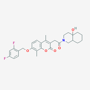 7-[(2,4-difluorobenzyl)oxy]-3-[2-(4a-hydroxyoctahydroisoquinolin-2(1H)-yl)-2-oxoethyl]-4,8-dimethyl-2H-chromen-2-one