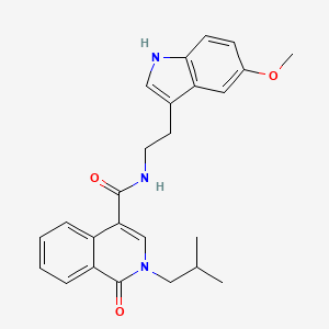 molecular formula C25H27N3O3 B11148482 2-isobutyl-N-[2-(5-methoxy-1H-indol-3-yl)ethyl]-1-oxo-1,2-dihydro-4-isoquinolinecarboxamide 