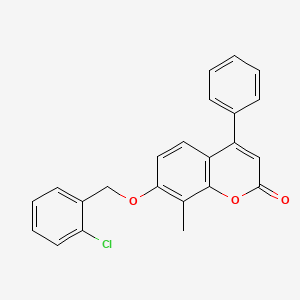 molecular formula C23H17ClO3 B11148514 7-[(2-chlorophenyl)methoxy]-8-methyl-4-phenyl-2H-chromen-2-one 