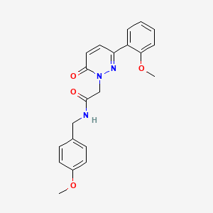 molecular formula C21H21N3O4 B11148529 N~1~-(4-methoxybenzyl)-2-[3-(2-methoxyphenyl)-6-oxo-1(6H)-pyridazinyl]acetamide 