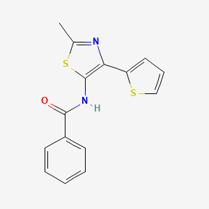 molecular formula C15H12N2OS2 B11148537 N-[2-methyl-4-(thiophen-2-yl)-1,3-thiazol-5-yl]benzamide 