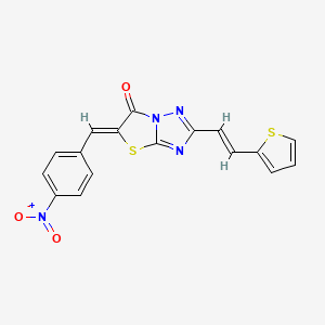 (5Z)-5-(4-nitrobenzylidene)-2-[(E)-2-(thiophen-2-yl)ethenyl][1,3]thiazolo[3,2-b][1,2,4]triazol-6(5H)-one