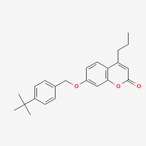 molecular formula C23H26O3 B11148561 7-[(4-tert-butylbenzyl)oxy]-4-propyl-2H-chromen-2-one 