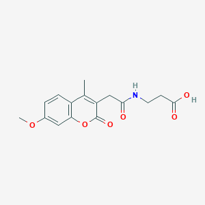 molecular formula C16H17NO6 B11148586 3-{[2-(7-methoxy-4-methyl-2-oxo-2H-chromen-3-yl)acetyl]amino}propanoic acid 