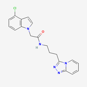 molecular formula C19H18ClN5O B11148599 2-(4-chloro-1H-indol-1-yl)-N-(3-[1,2,4]triazolo[4,3-a]pyridin-3-ylpropyl)acetamide 