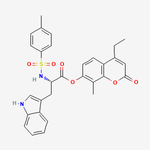 molecular formula C30H28N2O6S B11148626 4-ethyl-8-methyl-2-oxo-2H-chromen-7-yl N-[(4-methylphenyl)sulfonyl]-L-tryptophanate 