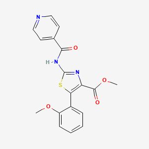 molecular formula C18H15N3O4S B11148637 Methyl 5-(2-methoxyphenyl)-2-[(4-pyridylcarbonyl)amino]-1,3-thiazole-4-carboxylate 