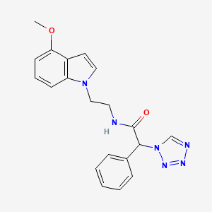 molecular formula C20H20N6O2 B11148638 N-[2-(4-methoxy-1H-indol-1-yl)ethyl]-2-phenyl-2-(1H-tetrazol-1-yl)acetamide 