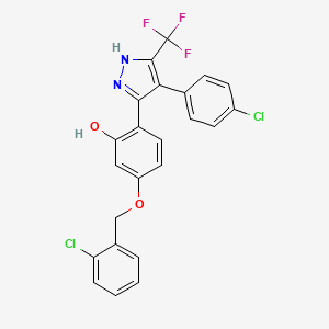 5-[(2-chlorobenzyl)oxy]-2-[4-(4-chlorophenyl)-5-(trifluoromethyl)-1H-pyrazol-3-yl]phenol