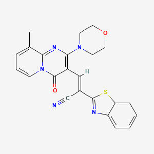 (2E)-2-(1,3-benzothiazol-2-yl)-3-[9-methyl-2-(morpholin-4-yl)-4-oxo-4H-pyrido[1,2-a]pyrimidin-3-yl]prop-2-enenitrile