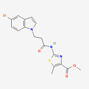 molecular formula C17H16BrN3O3S B11148681 methyl 2-{[3-(5-bromo-1H-indol-1-yl)propanoyl]amino}-5-methyl-1,3-thiazole-4-carboxylate 