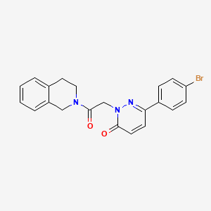 molecular formula C21H18BrN3O2 B11148690 6-(4-bromophenyl)-2-(2-(3,4-dihydroisoquinolin-2(1H)-yl)-2-oxoethyl)pyridazin-3(2H)-one 