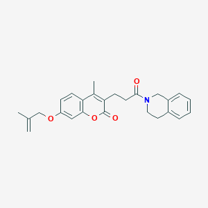 3-{3-[3,4-dihydro-2(1H)-isoquinolinyl]-3-oxopropyl}-4-methyl-7-[(2-methylallyl)oxy]-2H-chromen-2-one