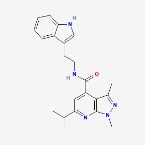 N~4~-[2-(1H-indol-3-yl)ethyl]-6-isopropyl-1,3-dimethyl-1H-pyrazolo[3,4-b]pyridine-4-carboxamide