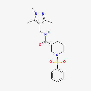 1-(phenylsulfonyl)-N-[(1,3,5-trimethyl-1H-pyrazol-4-yl)methyl]-3-piperidinecarboxamide