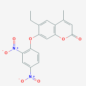 7-(2,4-dinitrophenoxy)-6-ethyl-4-methyl-2H-chromen-2-one