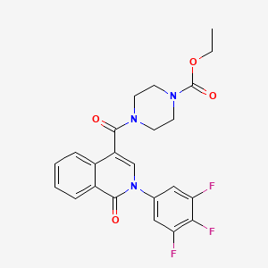 molecular formula C23H20F3N3O4 B11148746 Ethyl 4-{[1-oxo-2-(3,4,5-trifluorophenyl)-1,2-dihydroisoquinolin-4-yl]carbonyl}piperazine-1-carboxylate 