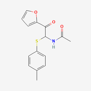 molecular formula C15H15NO3S B11148751 N-[2-(furan-2-yl)-1-[(4-methylphenyl)sulfanyl]-2-oxoethyl]acetamide 