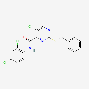 2-(benzylsulfanyl)-5-chloro-N-(2,4-dichlorophenyl)pyrimidine-4-carboxamide