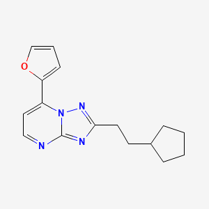 molecular formula C16H18N4O B11148784 2-(2-Cyclopentylethyl)-7-(2-furyl)[1,2,4]triazolo[1,5-a]pyrimidine 