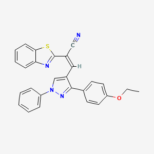 (2Z)-2-(1,3-benzothiazol-2-yl)-3-[3-(4-ethoxyphenyl)-1-phenyl-1H-pyrazol-4-yl]prop-2-enenitrile