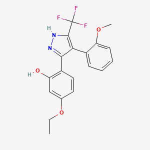 molecular formula C19H17F3N2O3 B11148809 5-ethoxy-2-[4-(2-methoxyphenyl)-5-(trifluoromethyl)-1H-pyrazol-3-yl]phenol 