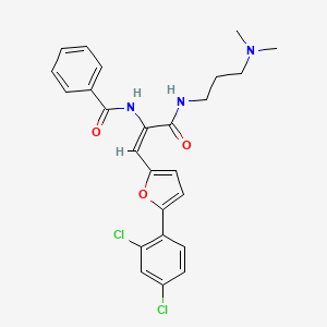 (2E)-3-[5-(2,4-dichlorophenyl)furan-2-yl]-N-[3-(dimethylamino)propyl]-2-(phenylformamido)prop-2-enamide