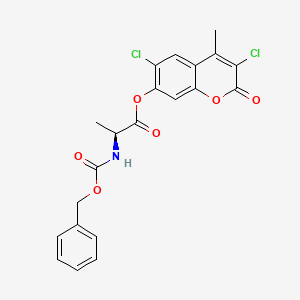 (3,6-dichloro-4-methyl-2-oxochromen-7-yl) (2S)-2-(phenylmethoxycarbonylamino)propanoate