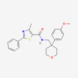 molecular formula C24H26N2O3S B11148842 N-{[4-(4-methoxyphenyl)tetrahydro-2H-pyran-4-yl]methyl}-4-methyl-2-phenyl-1,3-thiazole-5-carboxamide 