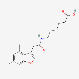 molecular formula C18H23NO4 B11148850 6-{[(4,6-Dimethyl-1-benzofuran-3-yl)acetyl]amino}hexanoic acid 