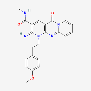 6-imino-7-[2-(4-methoxyphenyl)ethyl]-N-methyl-2-oxo-1,7,9-triazatricyclo[8.4.0.0^{3,8}]tetradeca-3(8),4,9,11,13-pentaene-5-carboxamide