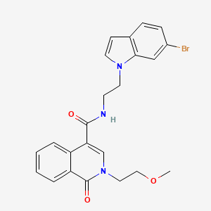 molecular formula C23H22BrN3O3 B11148858 N-[2-(6-bromo-1H-indol-1-yl)ethyl]-2-(2-methoxyethyl)-1-oxo-1,2-dihydroisoquinoline-4-carboxamide 