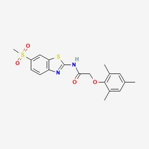 N-[6-(methylsulfonyl)-1,3-benzothiazol-2-yl]-2-(2,4,6-trimethylphenoxy)acetamide