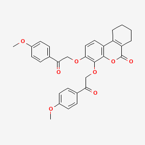 molecular formula C31H28O8 B11148881 3,4-bis[2-(4-methoxyphenyl)-2-oxoethoxy]-7,8,9,10-tetrahydro-6H-benzo[c]chromen-6-one 